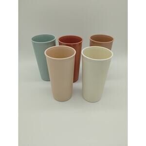 Lot Of 5 Small 5" Tupperware Tumblers #116-21 No Lids Drinking Glasses